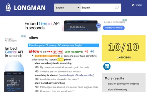 Longman Dictionary 單字查詢
