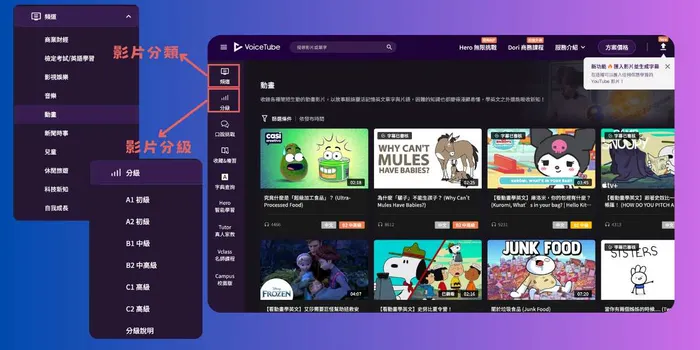 voicetube 影片分類